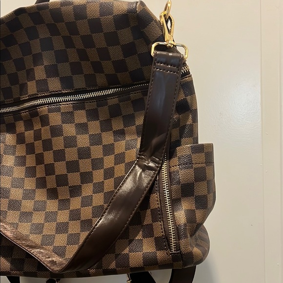 Checkered Brown Backpack - Picture 3 of 14